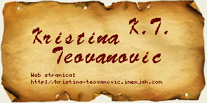 Kristina Teovanović vizit kartica